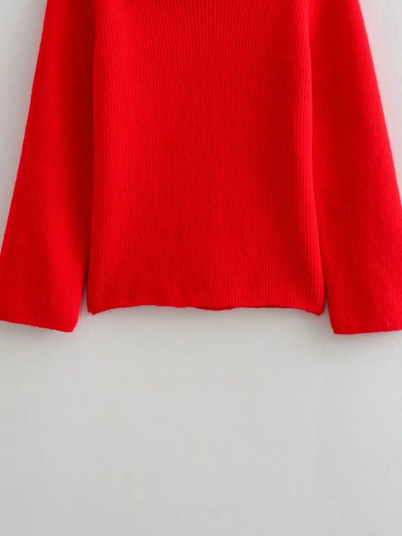 Red Off Shoulder Sweater Top