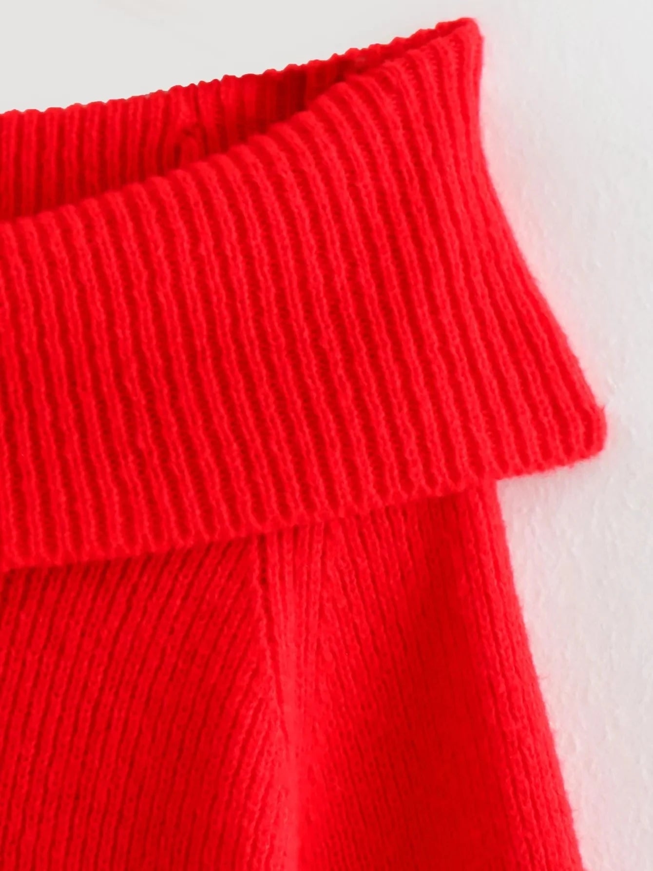Red Off Shoulder Sweater Top