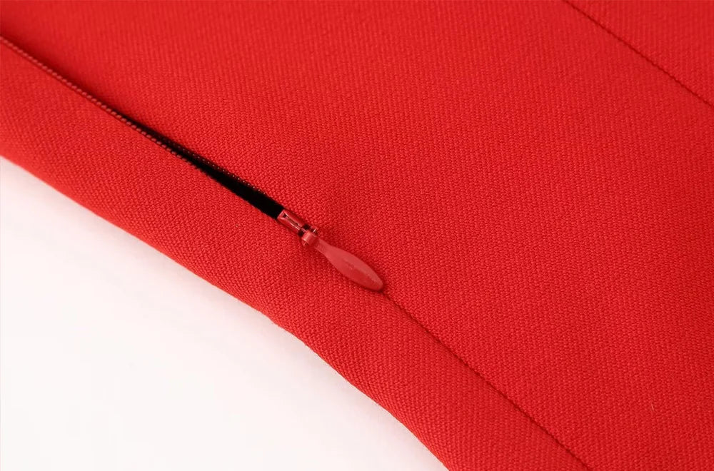 Red Asymmetrical Bustier Top