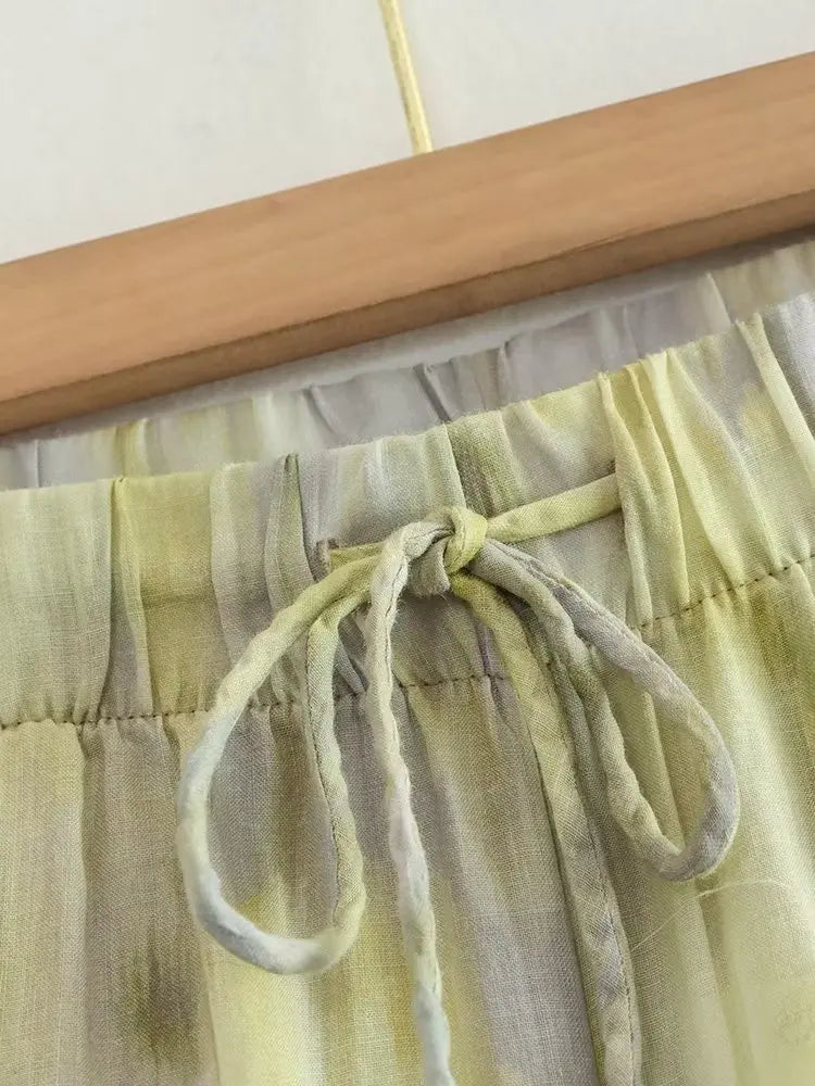 Printed Trousers Wide Leg Pants