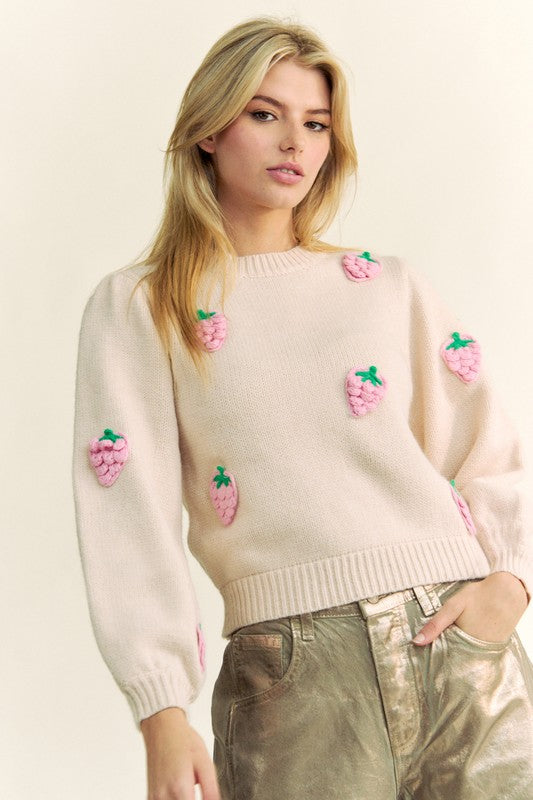 Crochet Strawberry Sweater