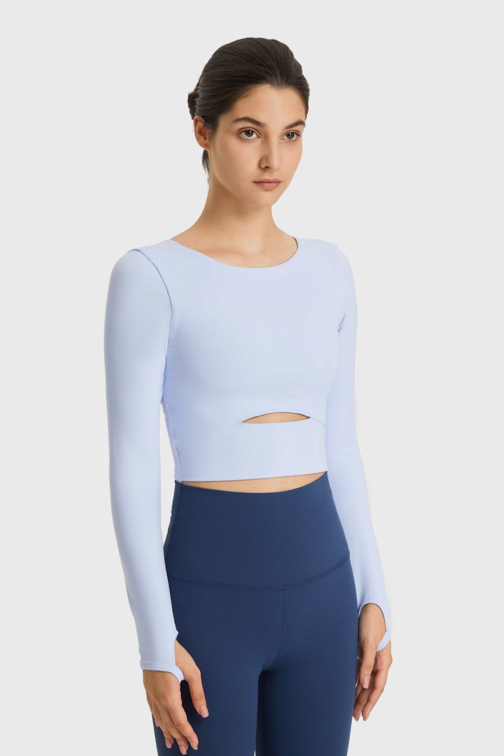 Cutout Long Sleeve Cropped Top