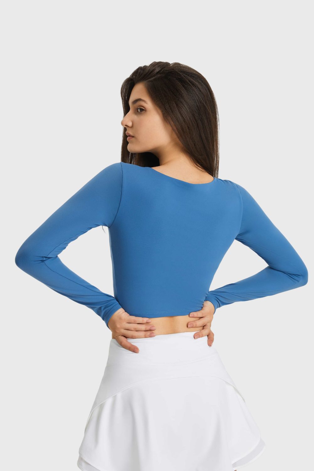 Cutout Long Sleeve Cropped Top