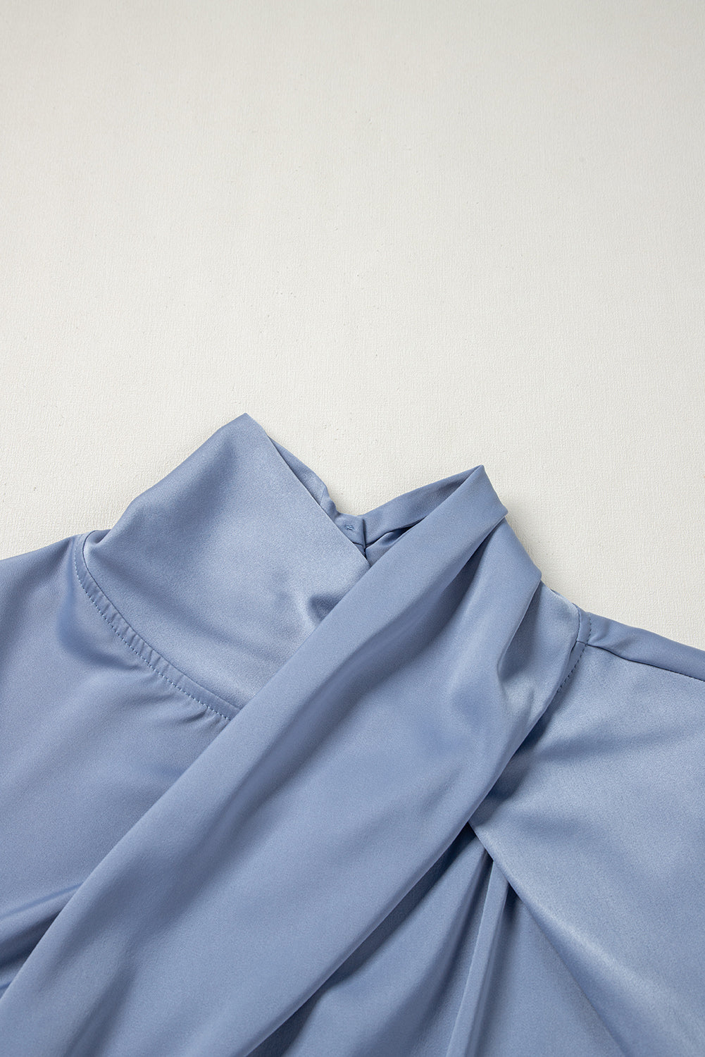 Blue Turtleneck Blouse