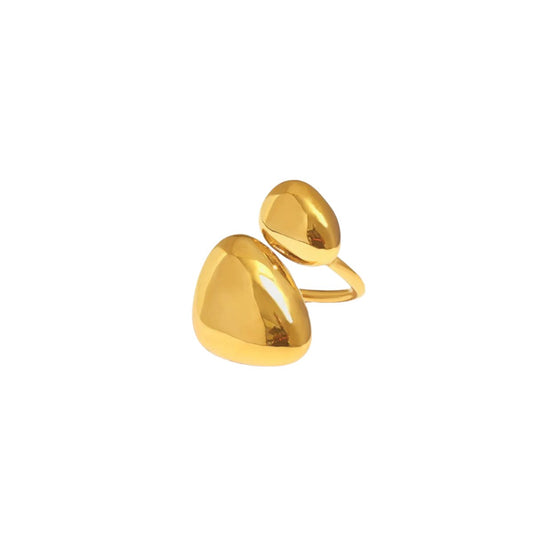 Gold Double Bead Ring
