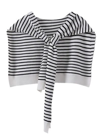 Striped Contrast Knit Wrap