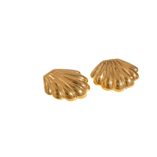 Gold Shell Stud Earrings