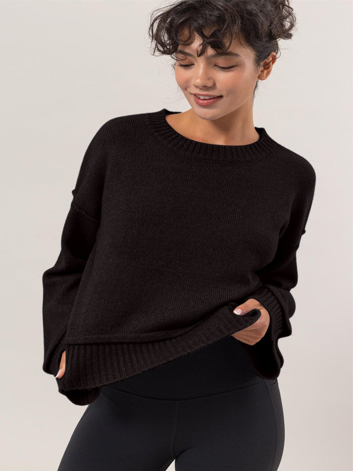 Black Ribbed Sweater