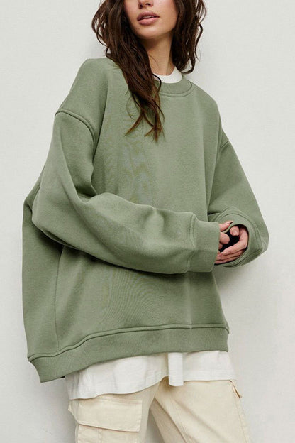 Sage Oversize Dropped Shoulder Sweatshirt