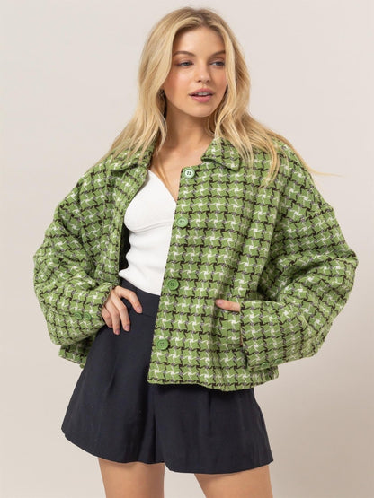 Green Tweed Plaid Jacket