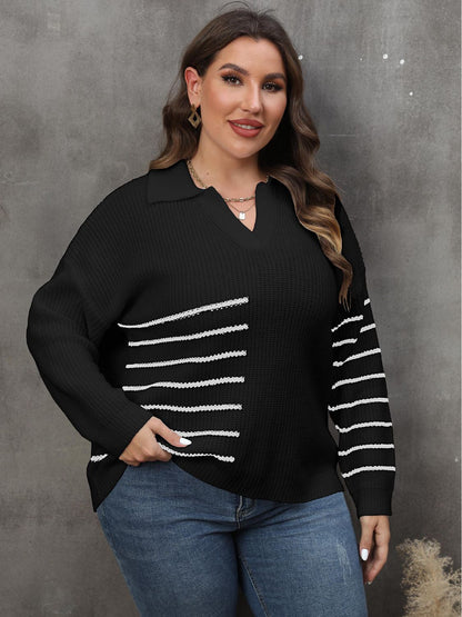 Striped V-Neck Sweater