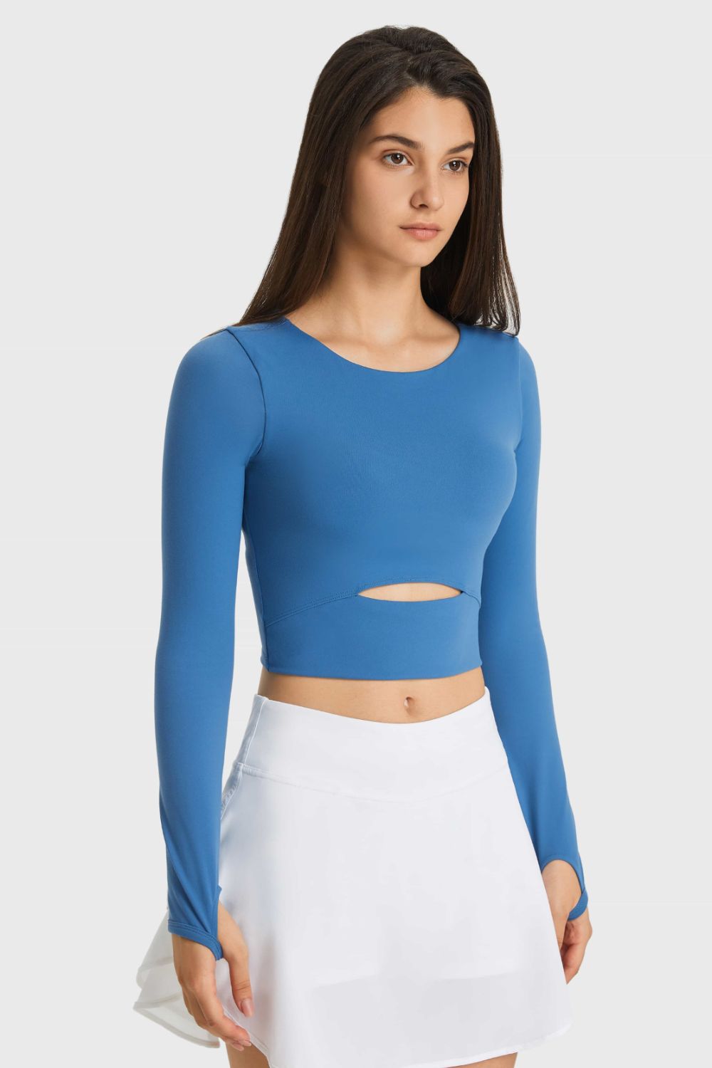 Cutout Long Sleeve Cropped Top