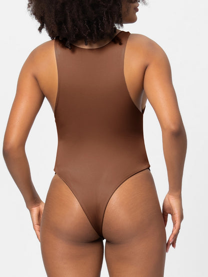 Round Neck Wide Strap Bodysuit