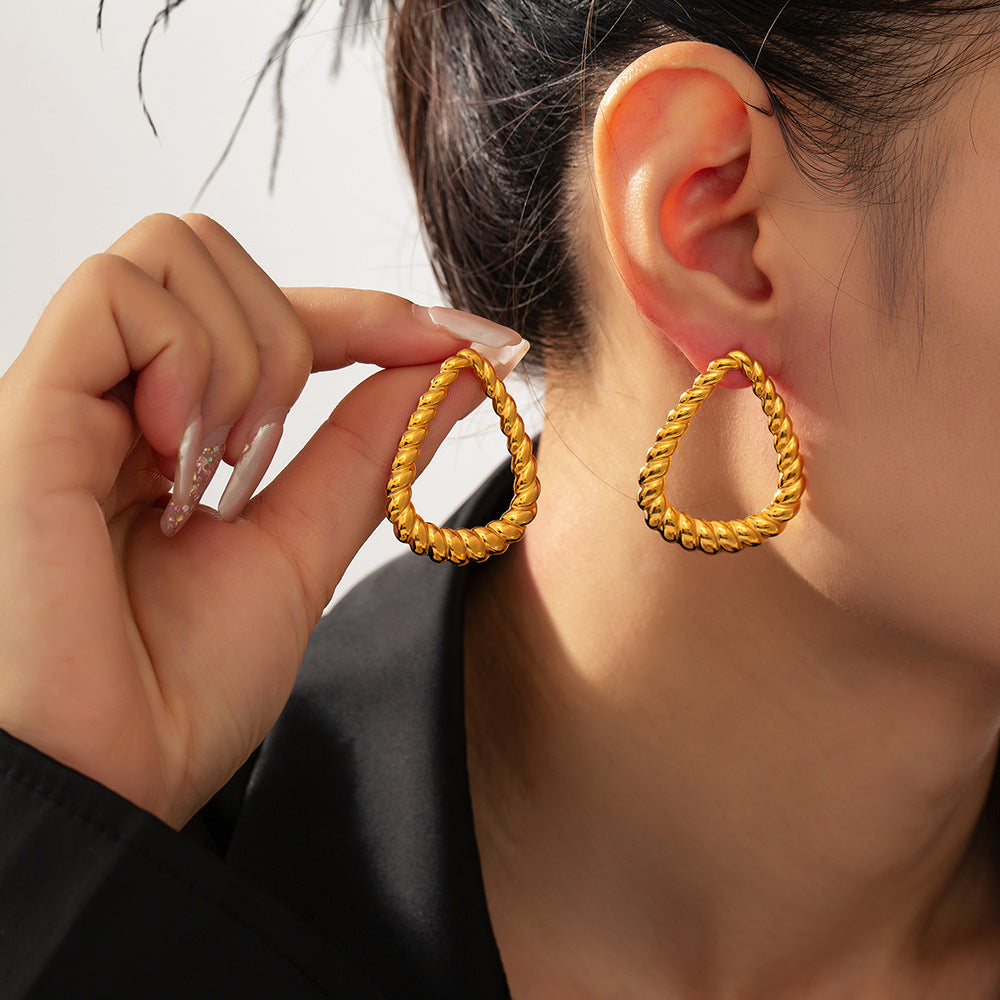 Gold Twisted Earrings