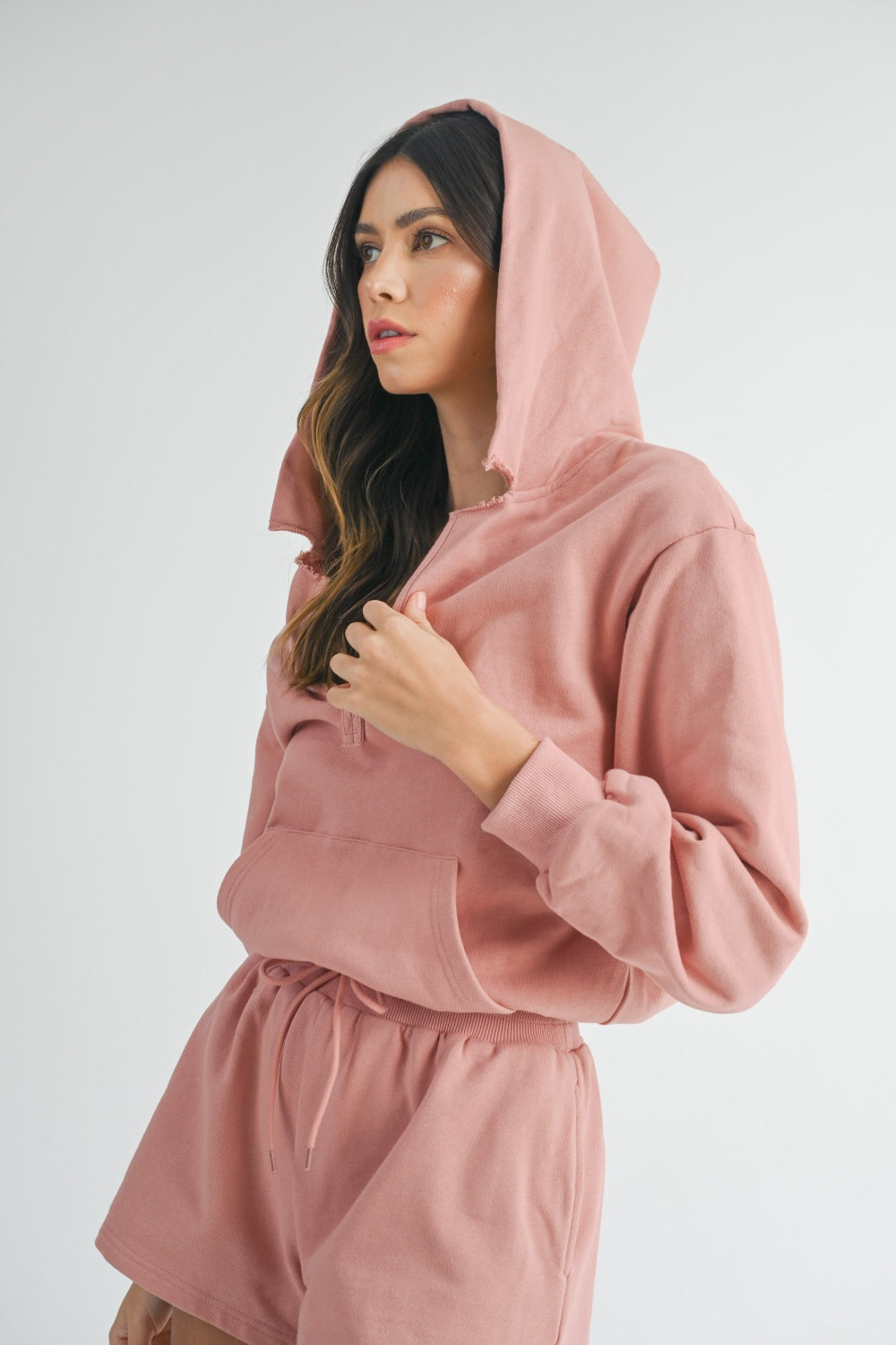 Dusty Mauve Hooded Romper