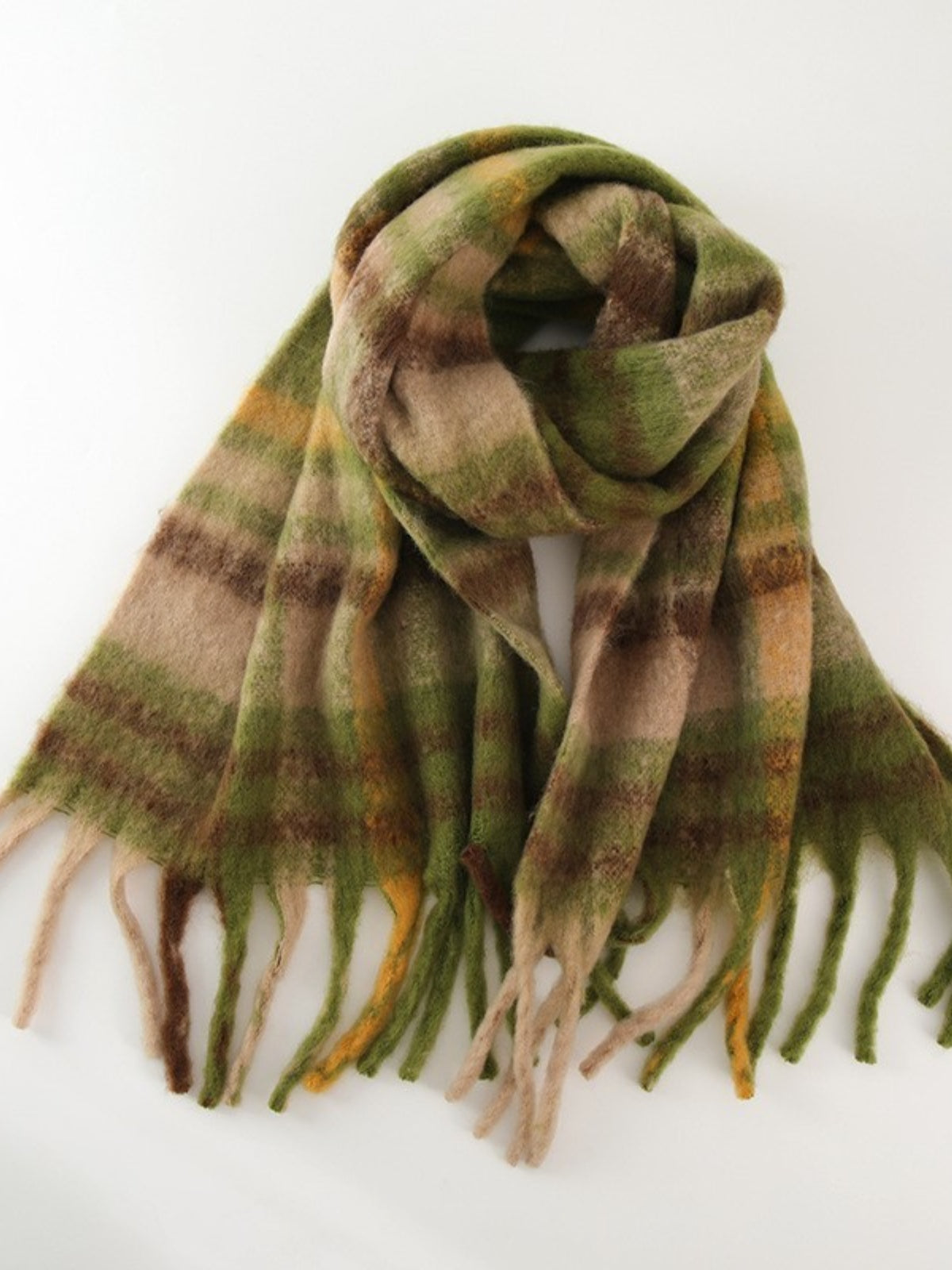 Fringe Plaid Scarf