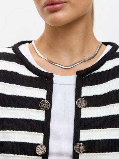 Black Striped Cardigan