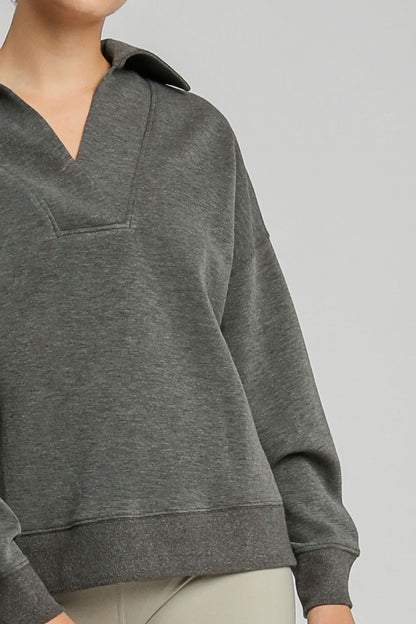 Charcoal Collared Sweatshirt