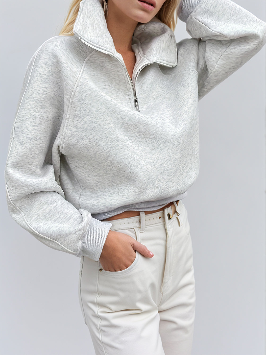 Gray Half Zip Sweatshirt