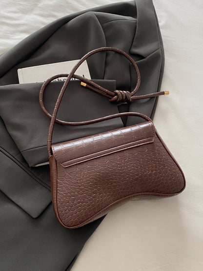 Leather Texture Crossbody Bag