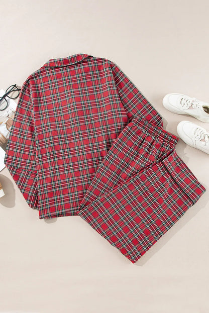 Red Plaid Lounge Set