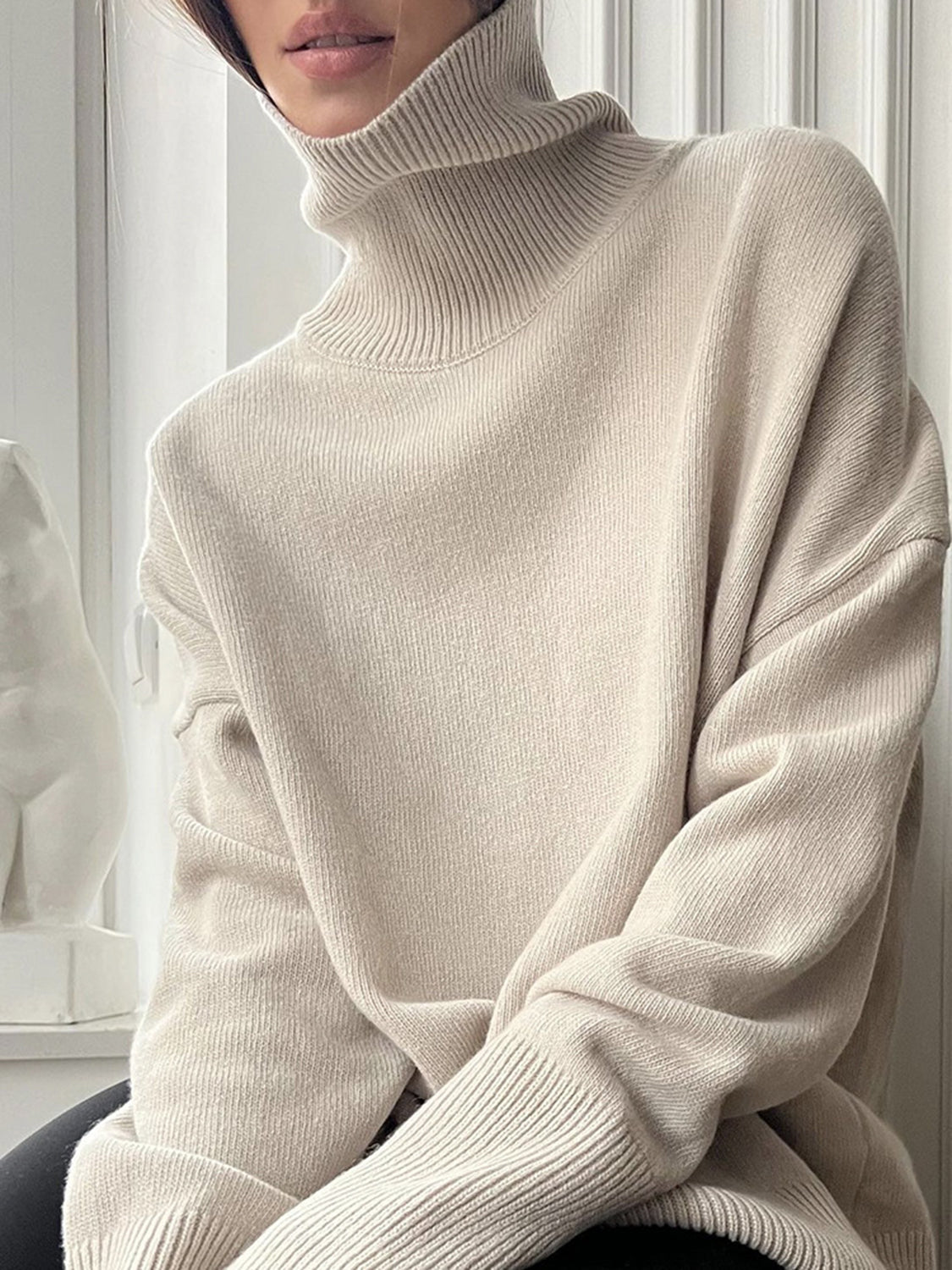 Ribbed Turtleneck Sweater