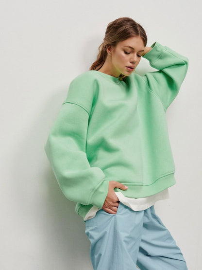 Blue Oversize Dropped Shoulder Sweatshirt