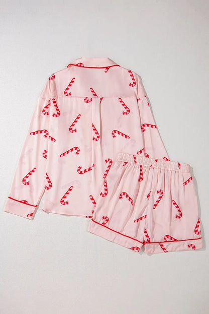 Candy Cane Collared Lounge Set