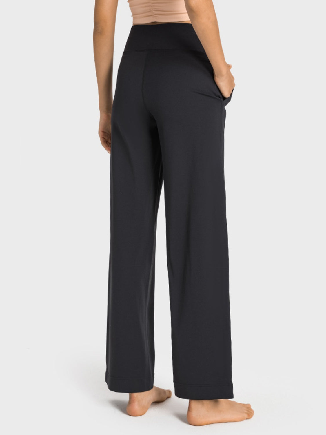 Drawstring Waist Wide Leg Pants