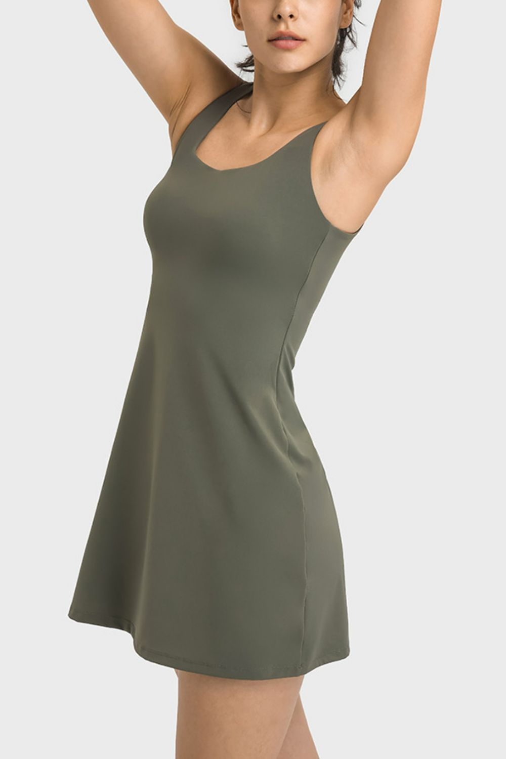 Square Neck Dress with Coverage Bottoms