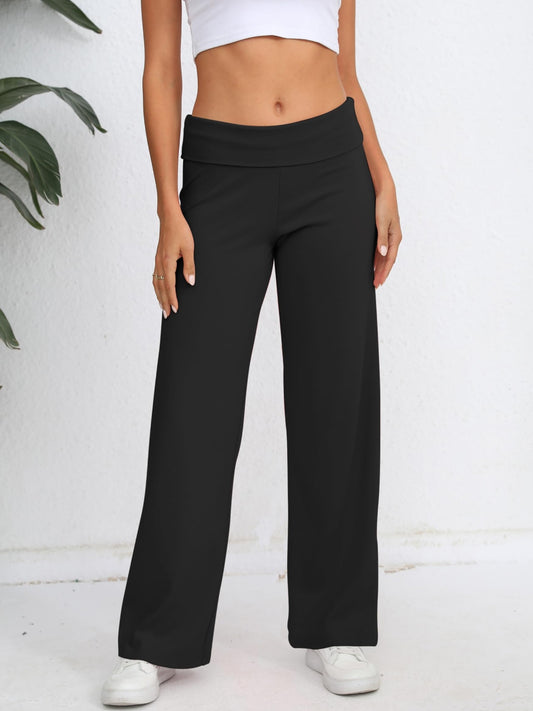 Fold Over Wide Leg Pants