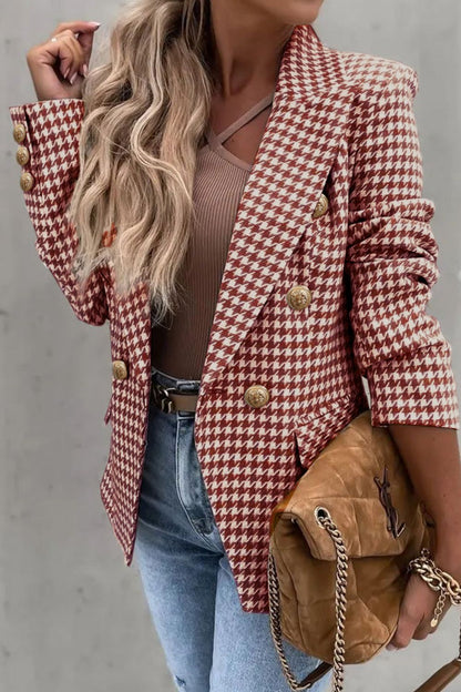 Red Houndstooth Blazer