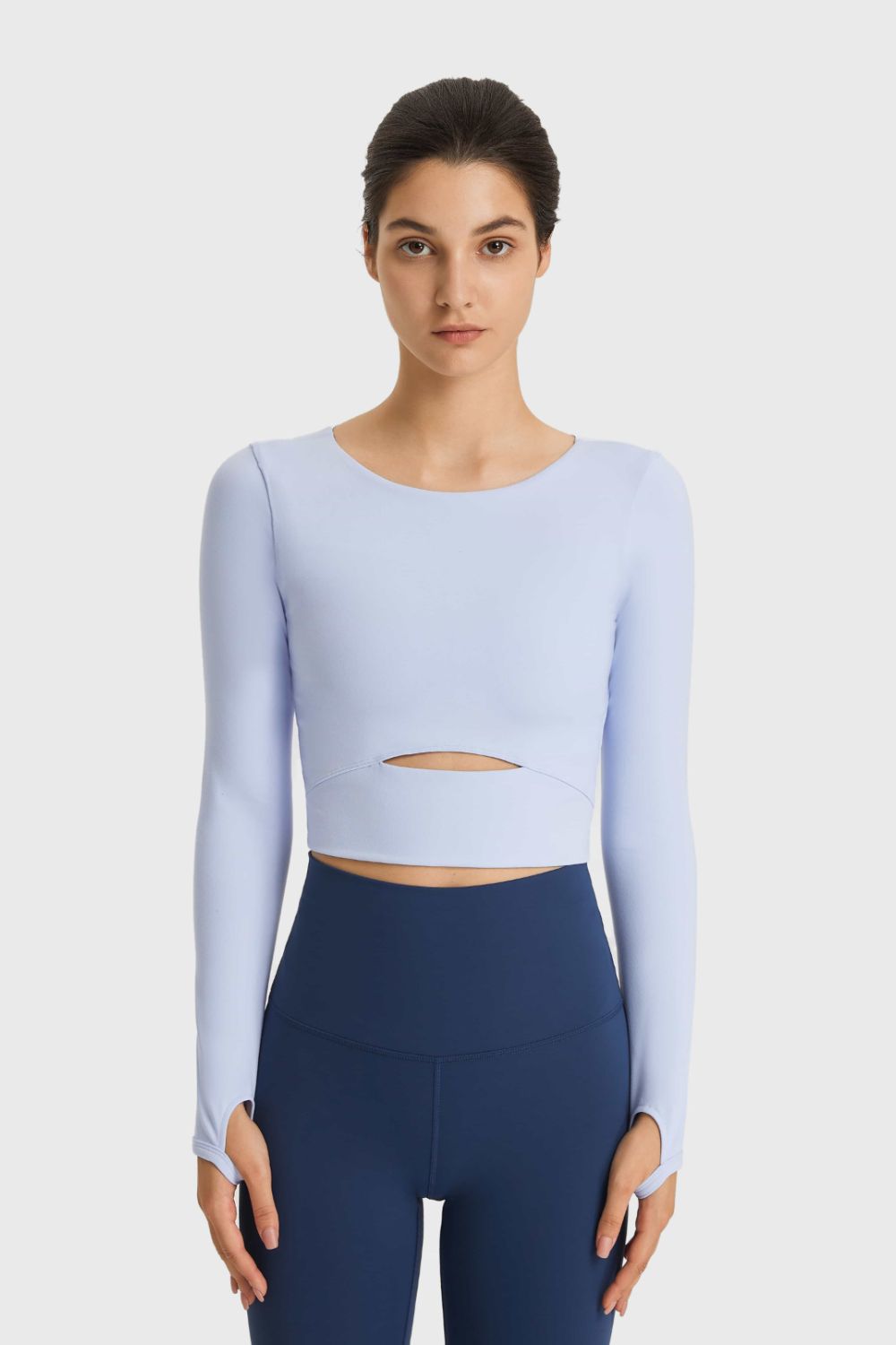 Cutout Long Sleeve Cropped Top