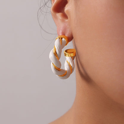 Twisted Leather Rope Earrings