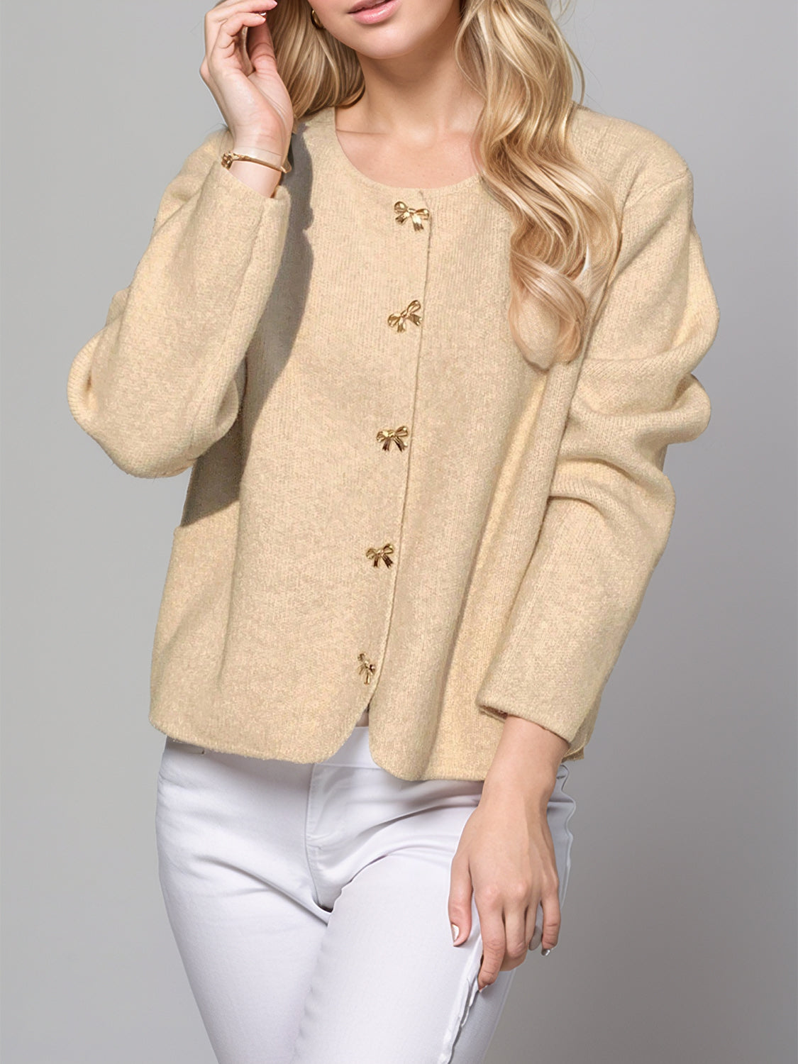 Bow Button Cardigan