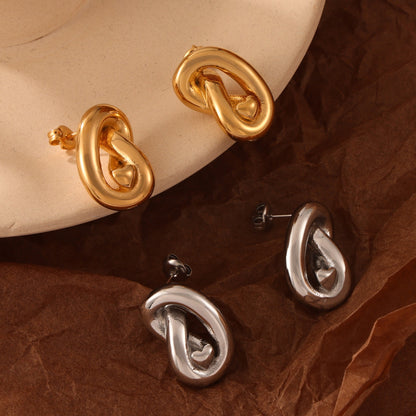 Steel Knot Stud Earrings