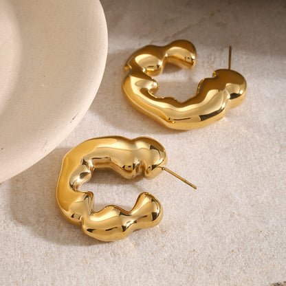 C-Hoop Thick Earrings