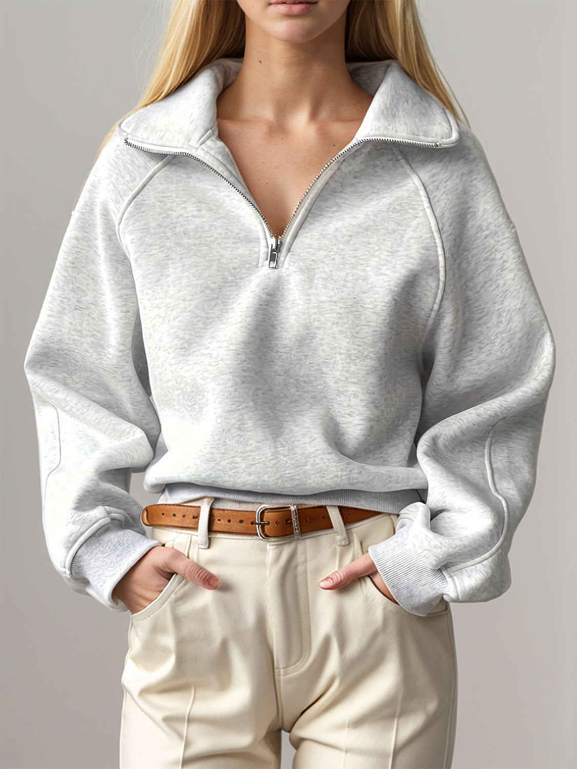 Gray Half Zip Sweatshirt