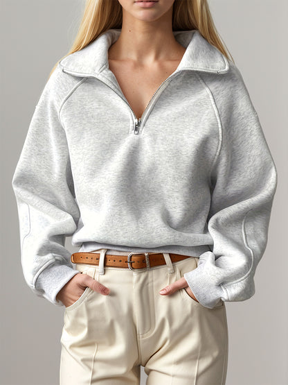 Gray Half Zip Sweatshirt