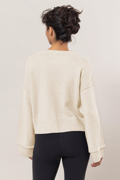 Cream Ribbed Sweater