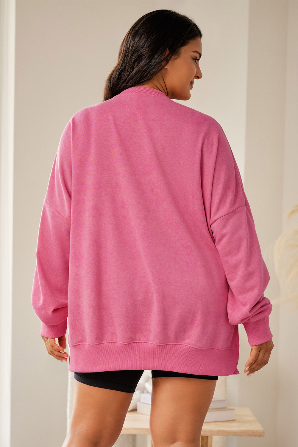 Pink Drop Shoulder Sweatshirt