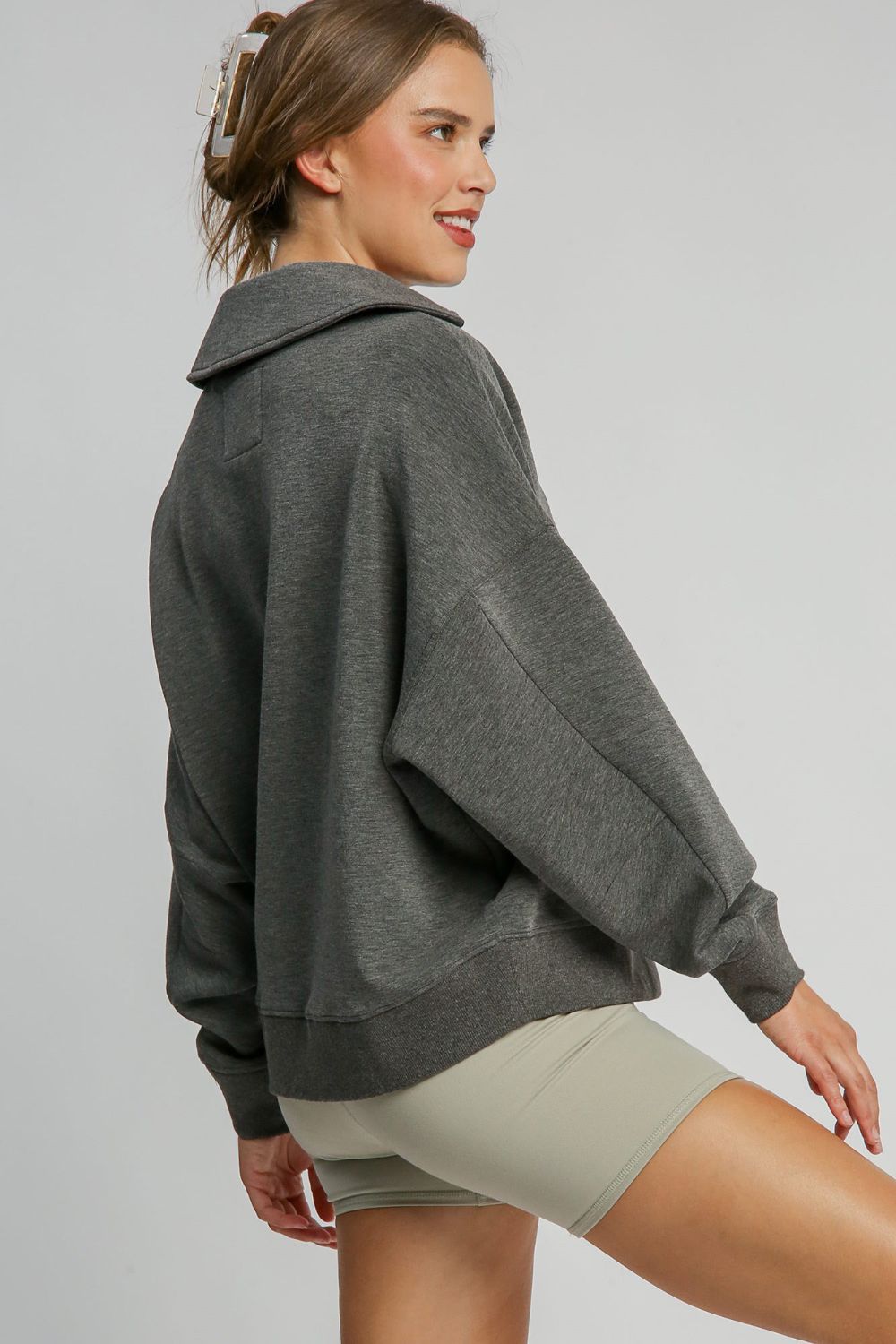 Charcoal Collared Sweatshirt