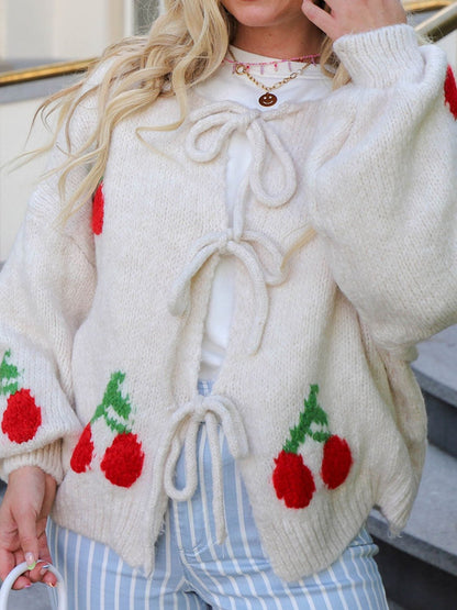 Tied Cherry Cardigan