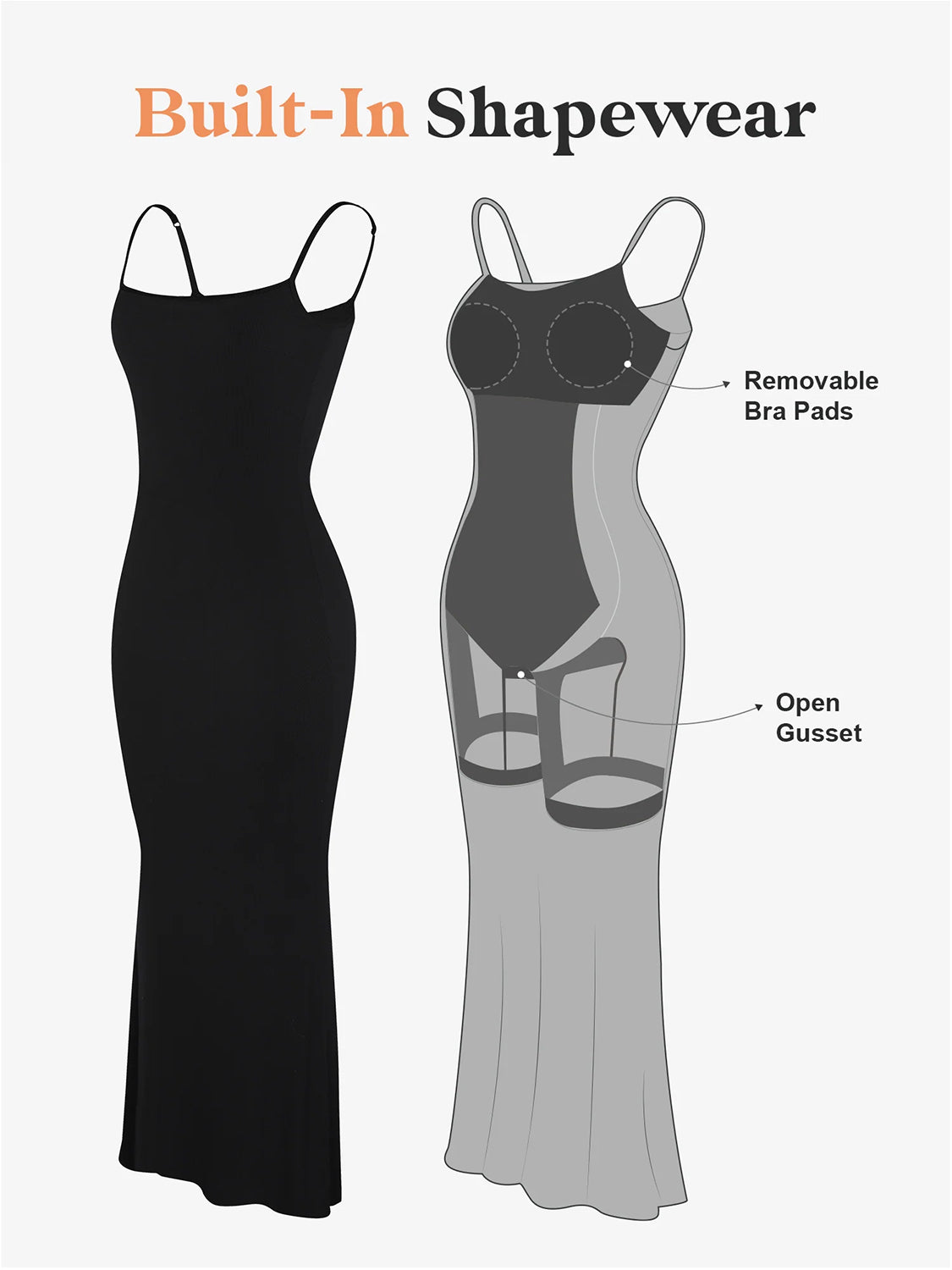 Built-In Shapewear Sleeveless Dress