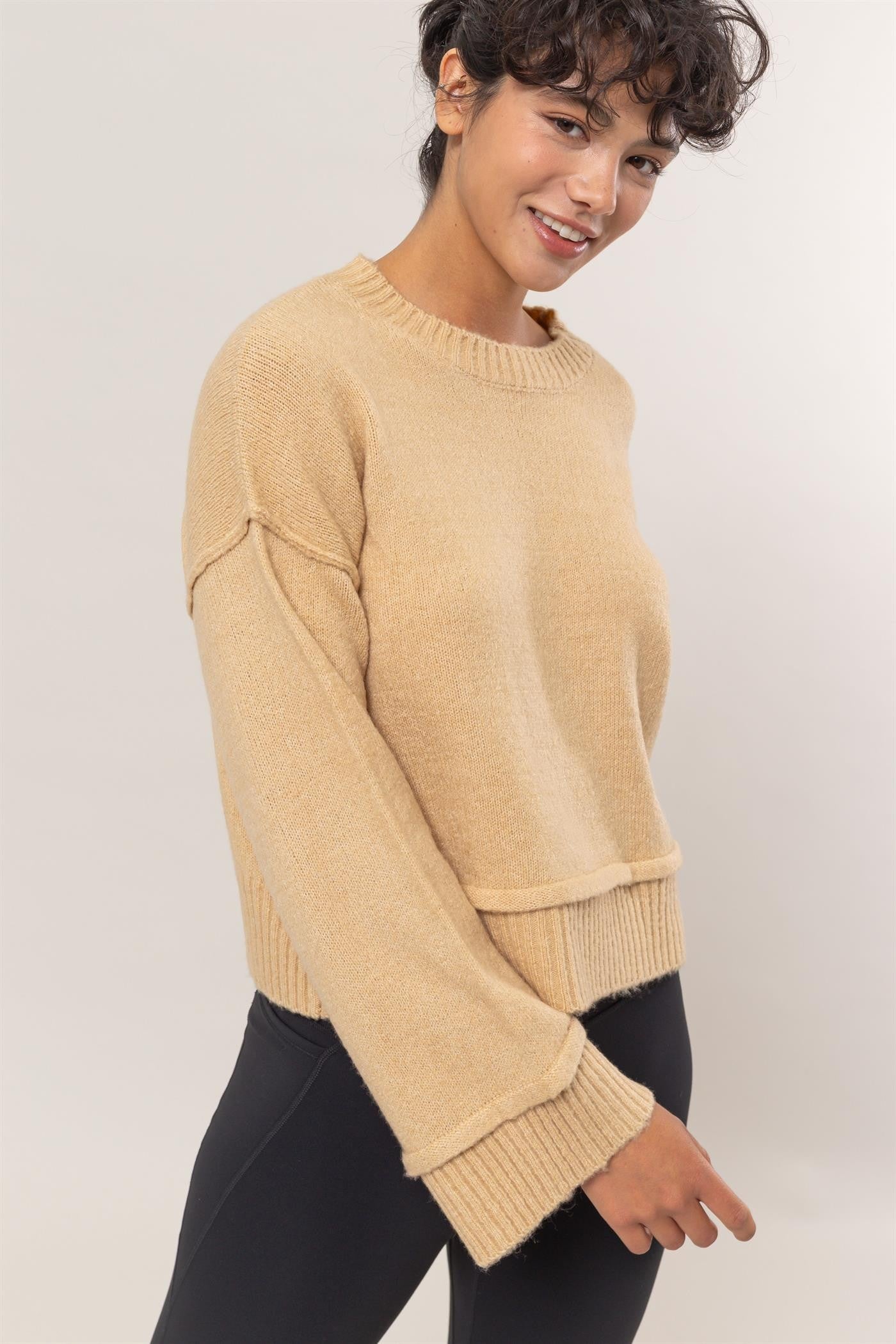 Taupe Ribbed Sweater