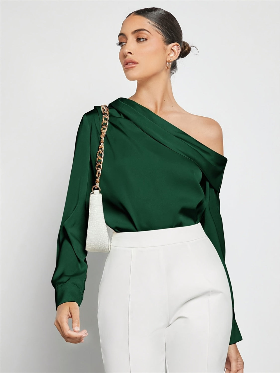 Green One Shoulder Top