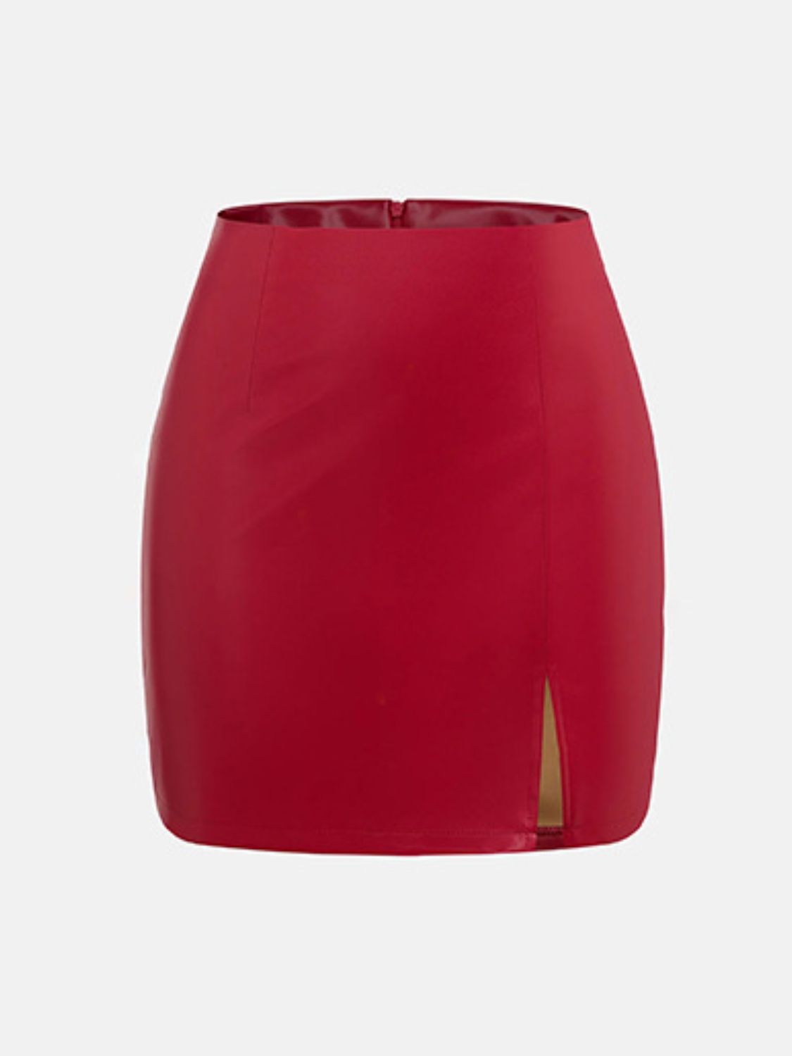 Slit Mini Skirt with Zipper