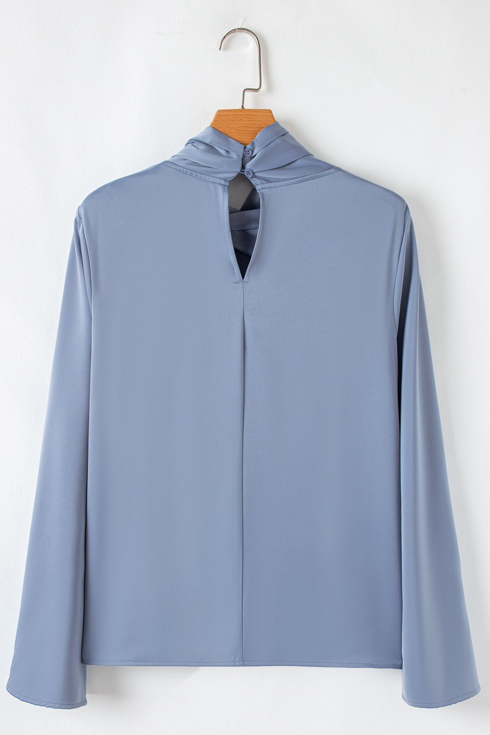 Blue Turtleneck Blouse