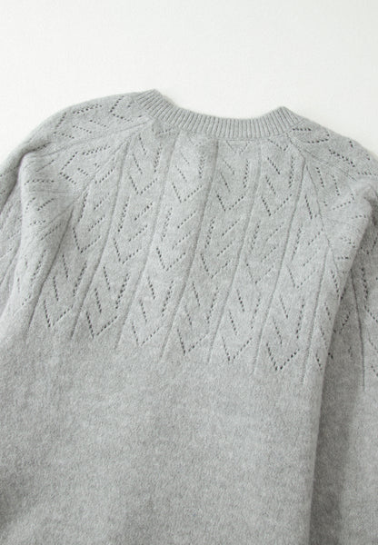 Openwork Pearl Buttons Cardigan