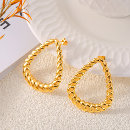 Gold Twisted Earrings